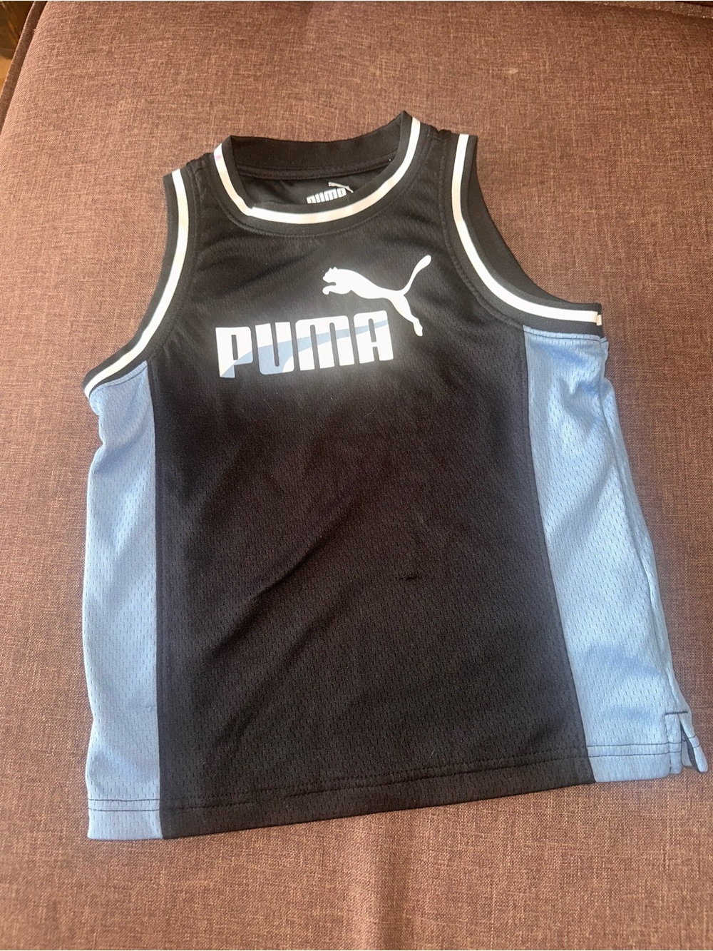 Puma Black and Light Blue Kids Athletic Tank Top